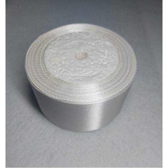 ОПТ Ленты атласные однотонные 5 см*25 ярдов (цв. молочный), цена за катушку